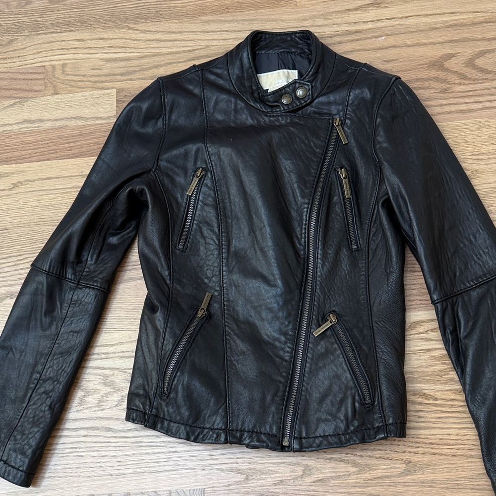 Michael Michael Kors Black Leather Moto Jacket